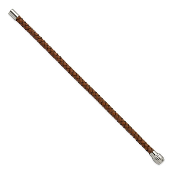 Brown Leather Bradied Bracelet