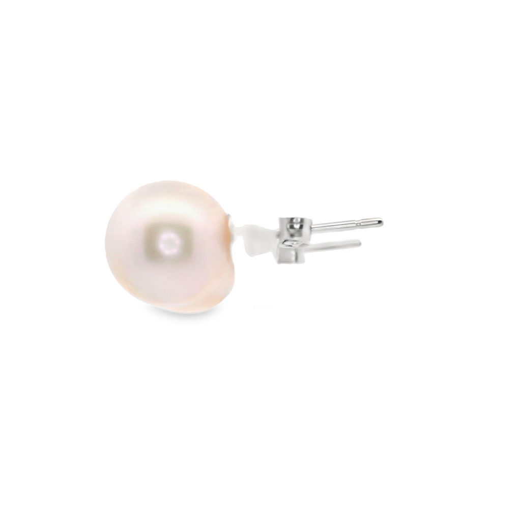 14K WG AKOYA PEARL STUD EARRINGS 7.5-8.0 MM