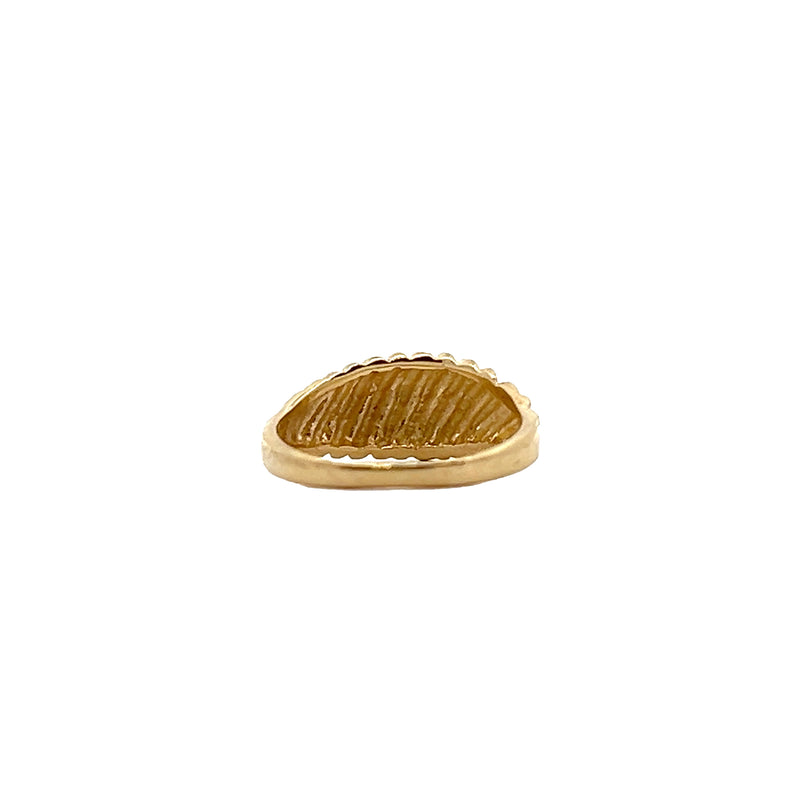 14K YG Diamond Cut Dome Band