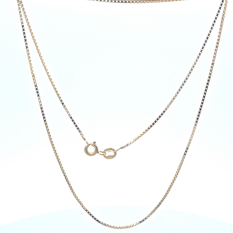 14K YG 30" Box Chain 0.85 mm