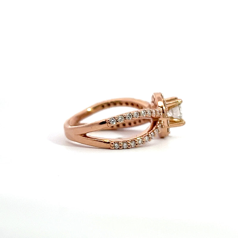 14K RG Diamond Ring