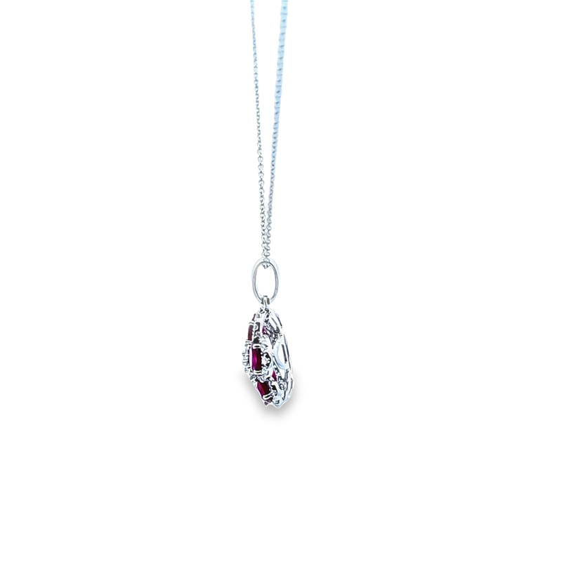 14K WG Ruby & Diamond Pendant