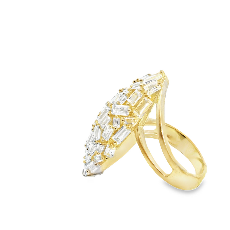 Gold Plated CZ Wide Ring