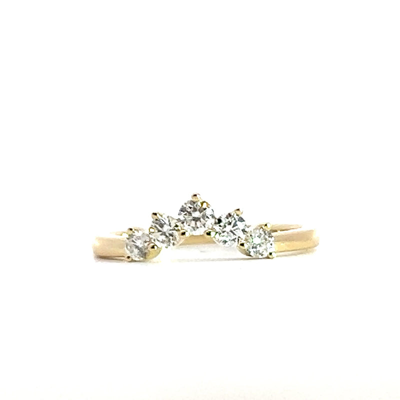 14K YG Curved Diamond Band 0.4