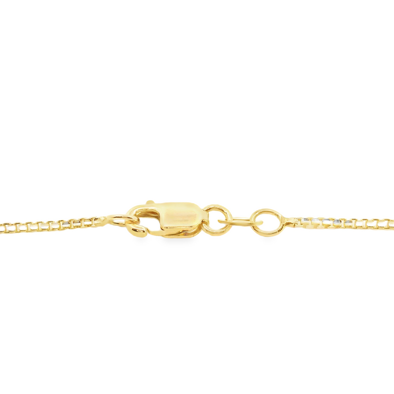 10K Two Tone Diamond Cut Box Chain 16"