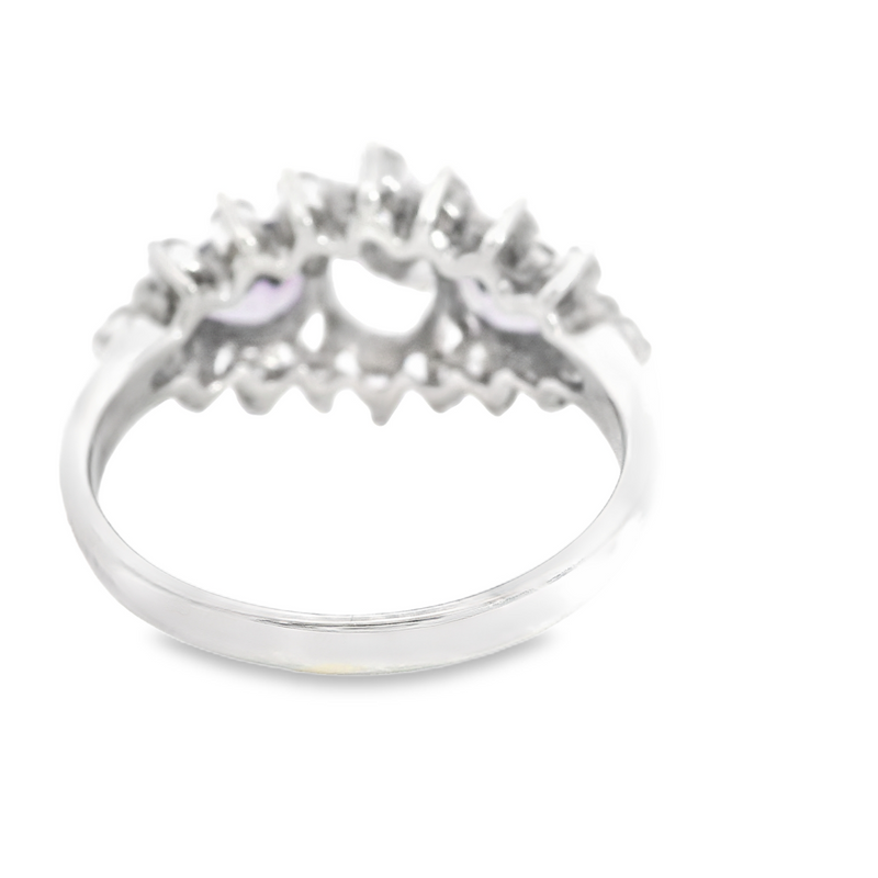 Sterling Silver White & Purple CZ Ring
