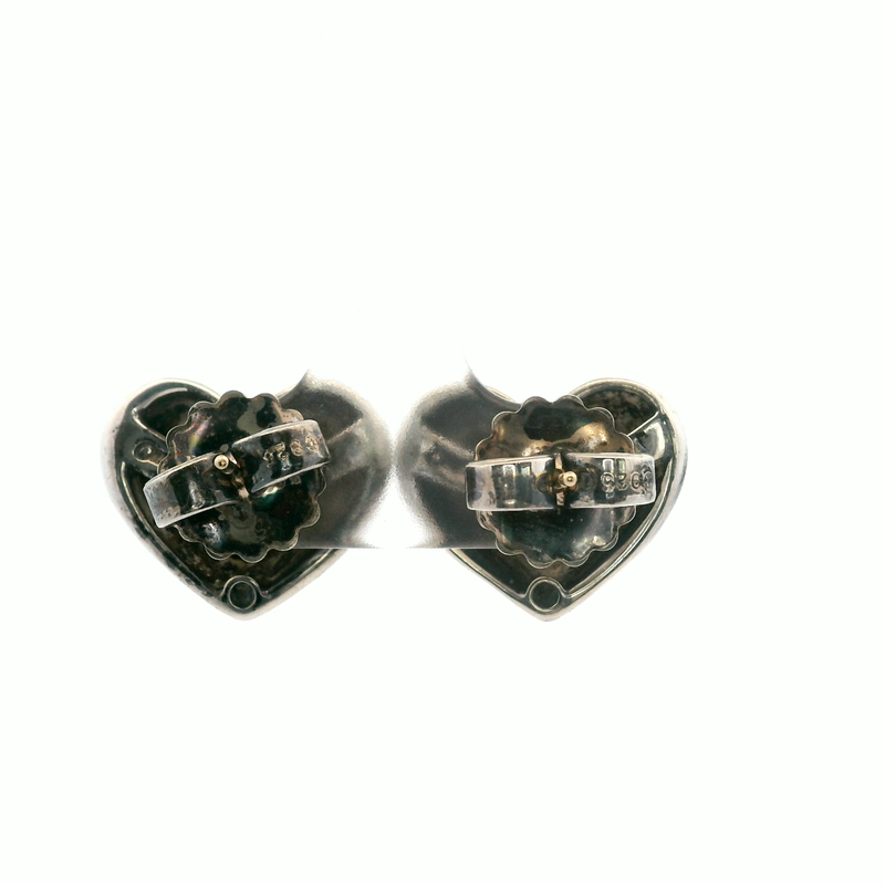 Lagos Caviar Sterling Silver Fluted Heart Earrings