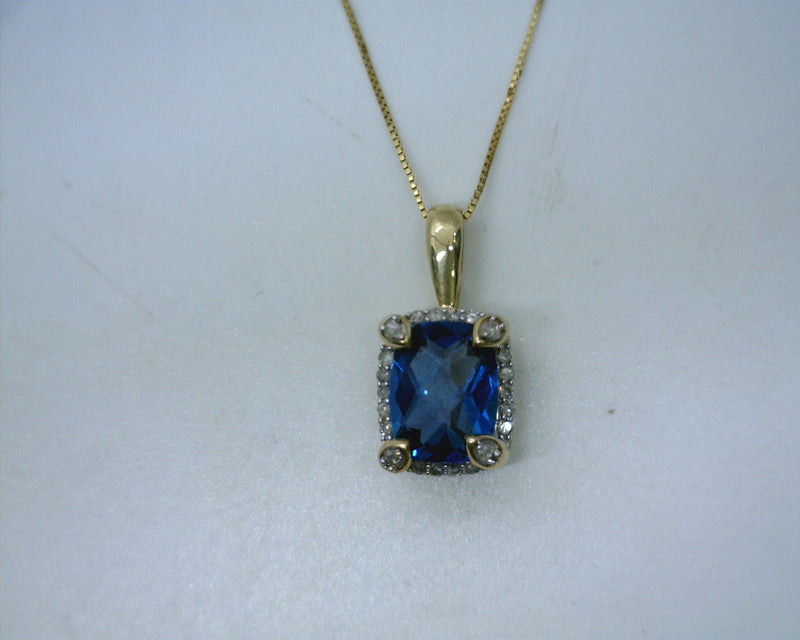 10K YG TOPAZ/DIAMOND PENDANT