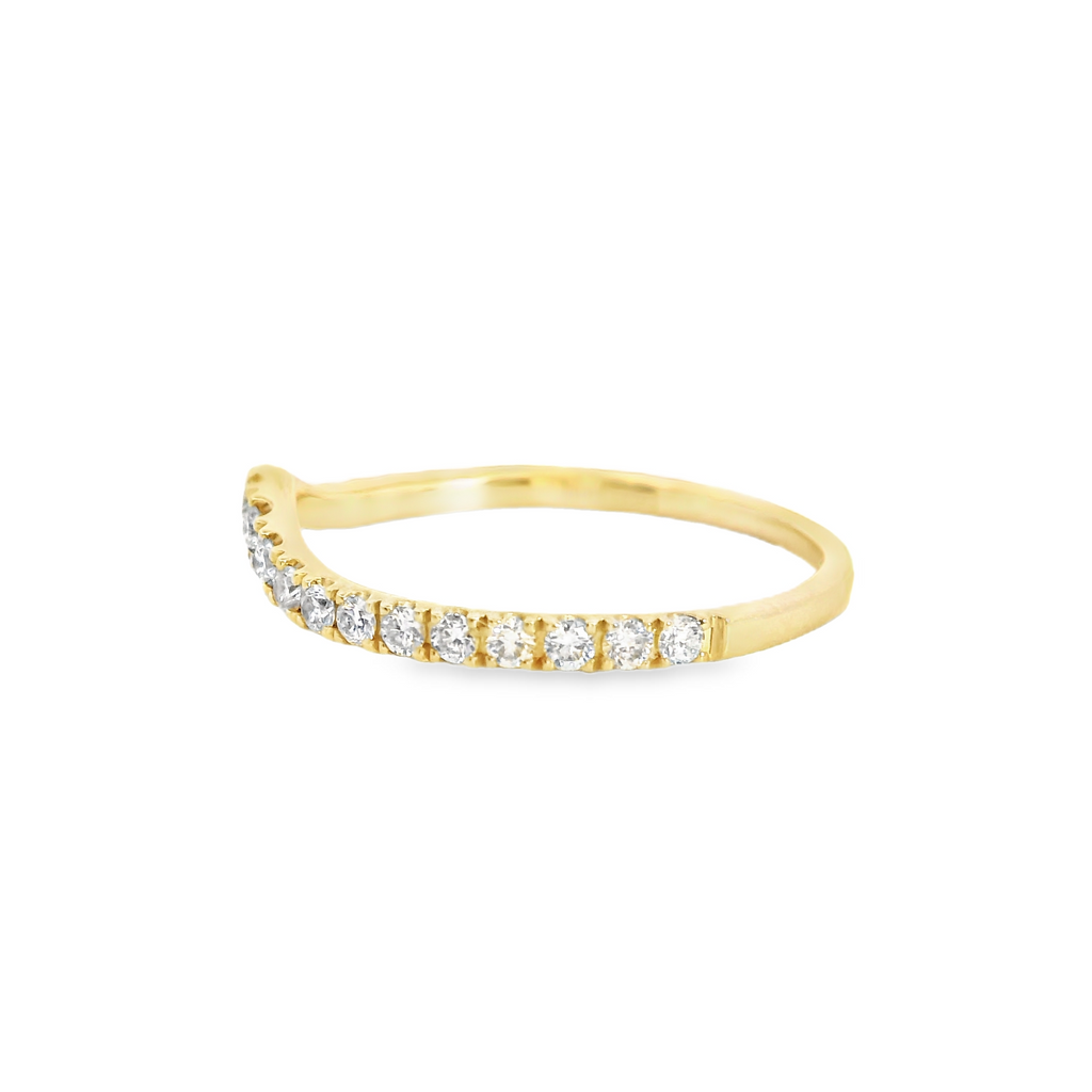 14K YG Curved Diamond Band 0.31 CT TW