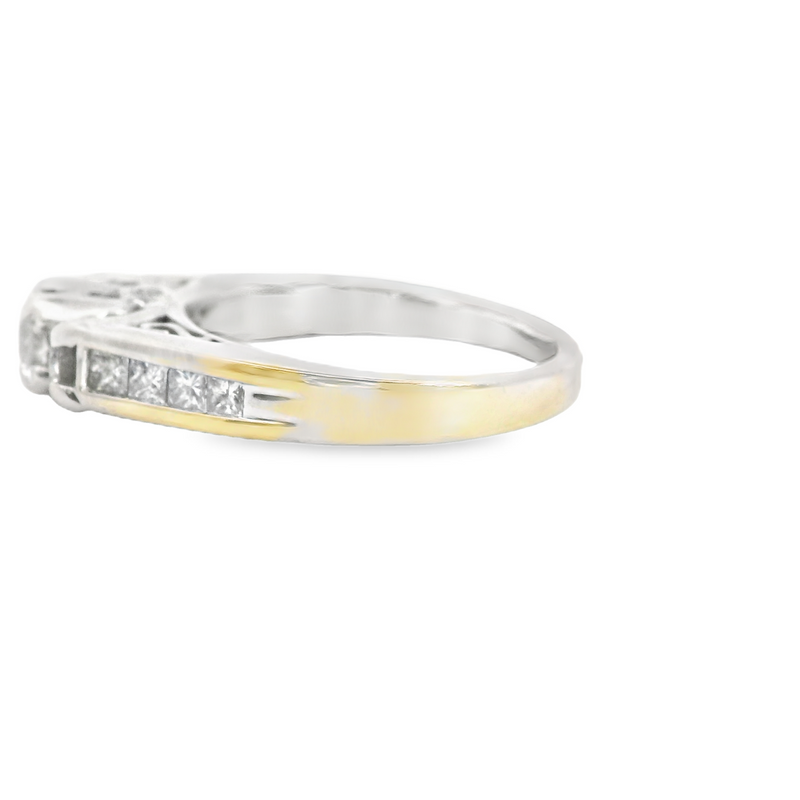 14K WG 3 Stone Diamond Ring