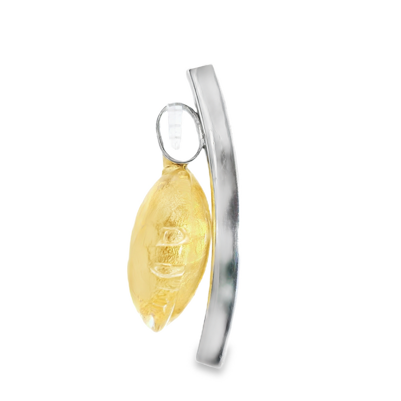 Sterling Sliver and Yellow Glass Pendant