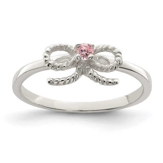 Childrens Pink CZ Ring