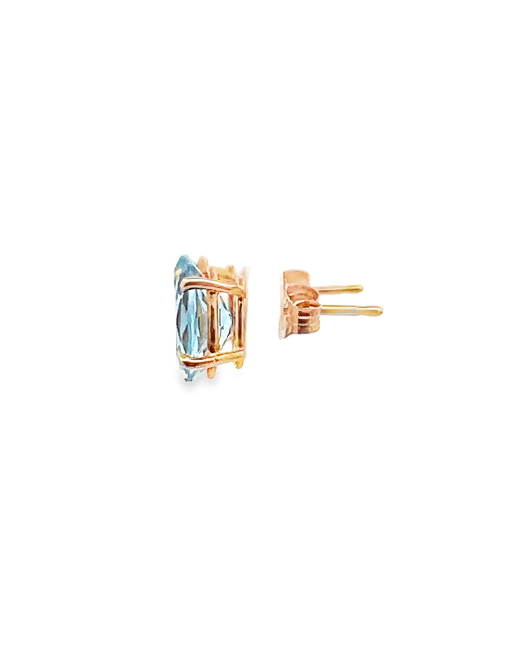 14K YG Aquamarine Stud Earrings 2.4 CT TW