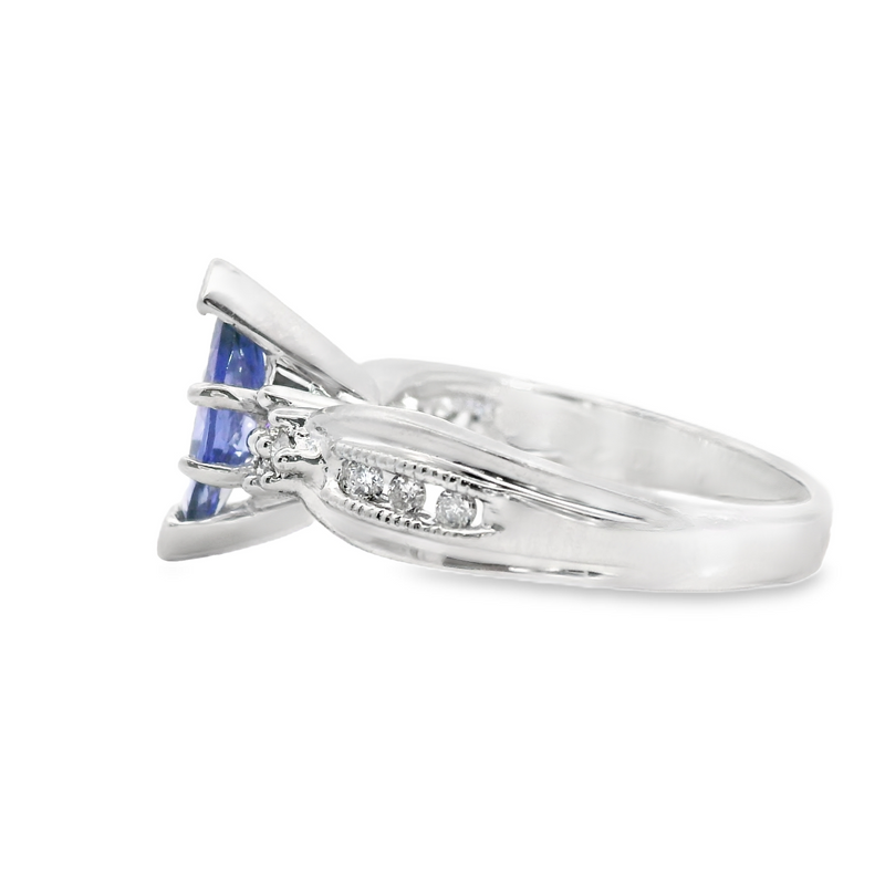 14K WG Tanzanite & Diamond Ring