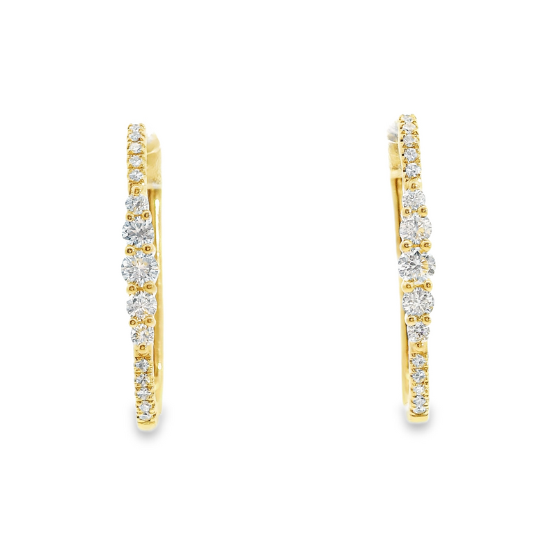 14K YG Diamond Hoop Earrings