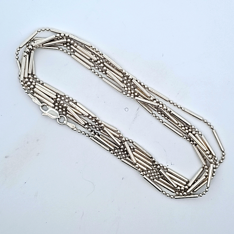 Sterling SIlver Beaded Chain 60"