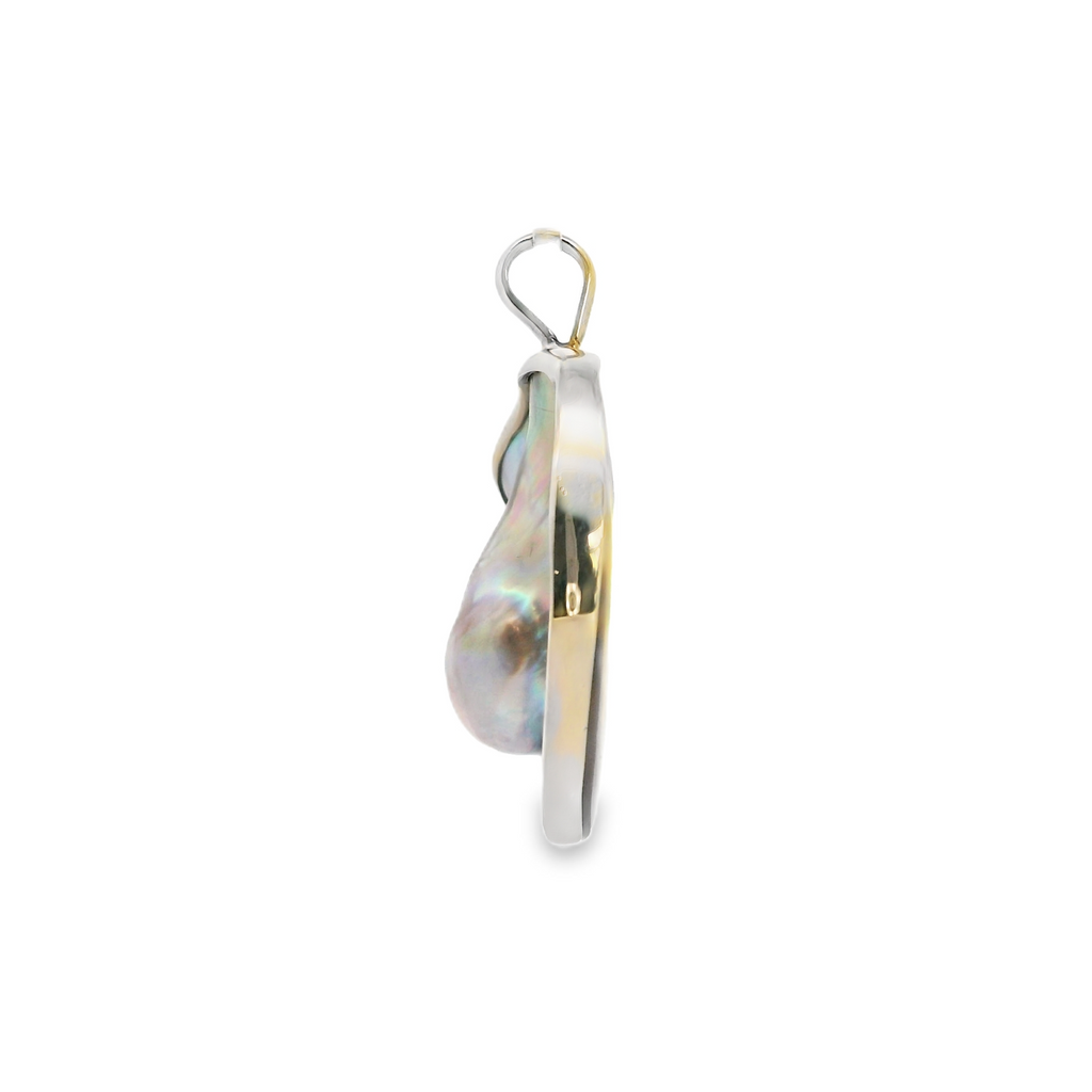 14K YG Blister Pearl Pendant