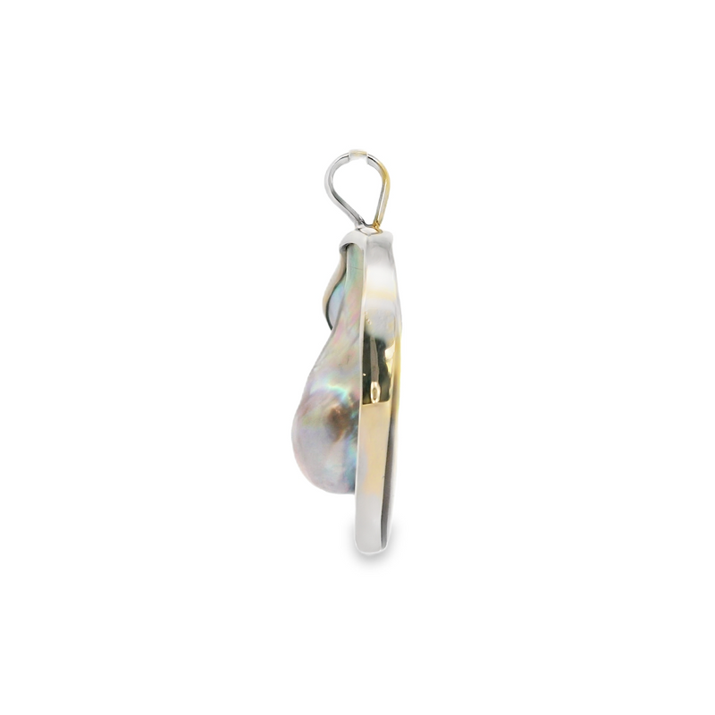 14K YG Blister Pearl Pendant