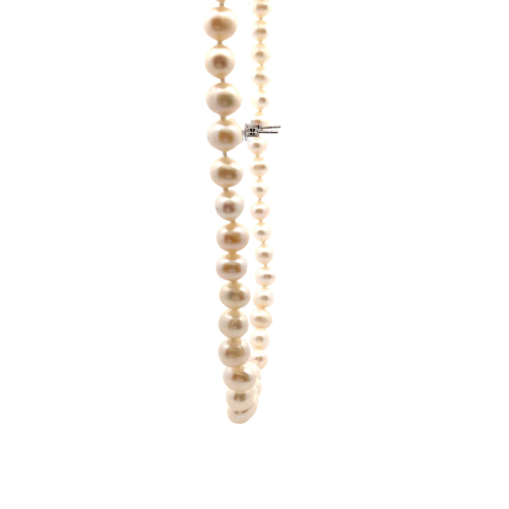 Silver Freshwater Pearl Necklace & Earring Set