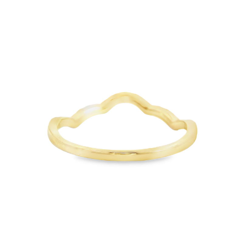 14K YG Curved Diamond Band