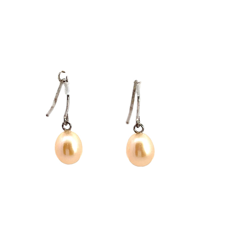 Sterling Silver Cream Pearl Drop Earrings