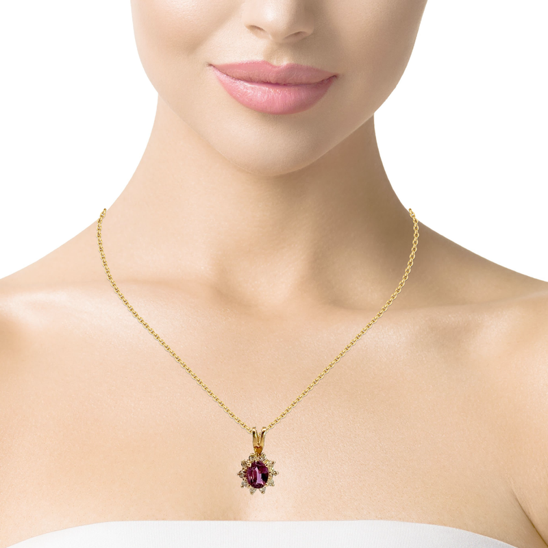 14K YG Ruby & Diamond Pendant