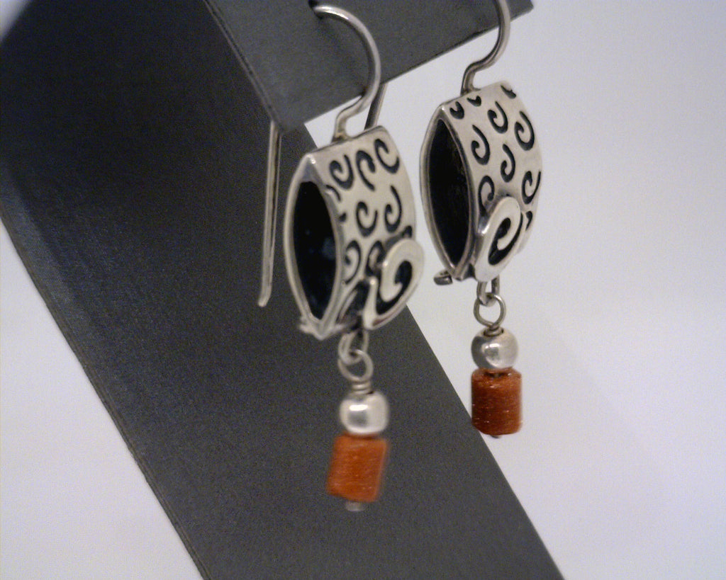 Sterling Silver Sunstone Silpada Earrings