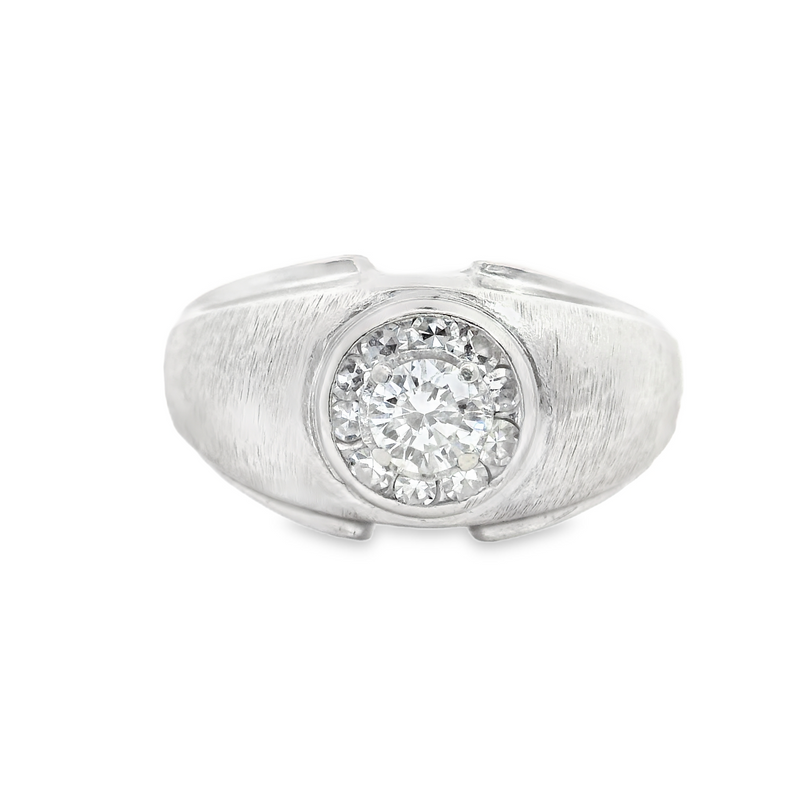 14K WHITE GOLD GENTLEMANS RING