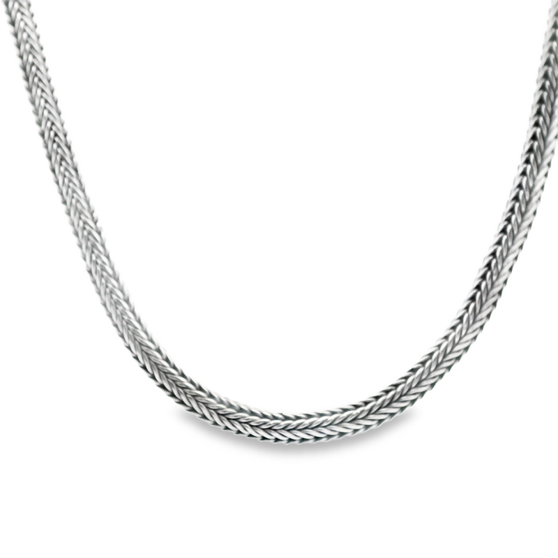 Sterling Silver Wide Byzantine Style Chain 16"