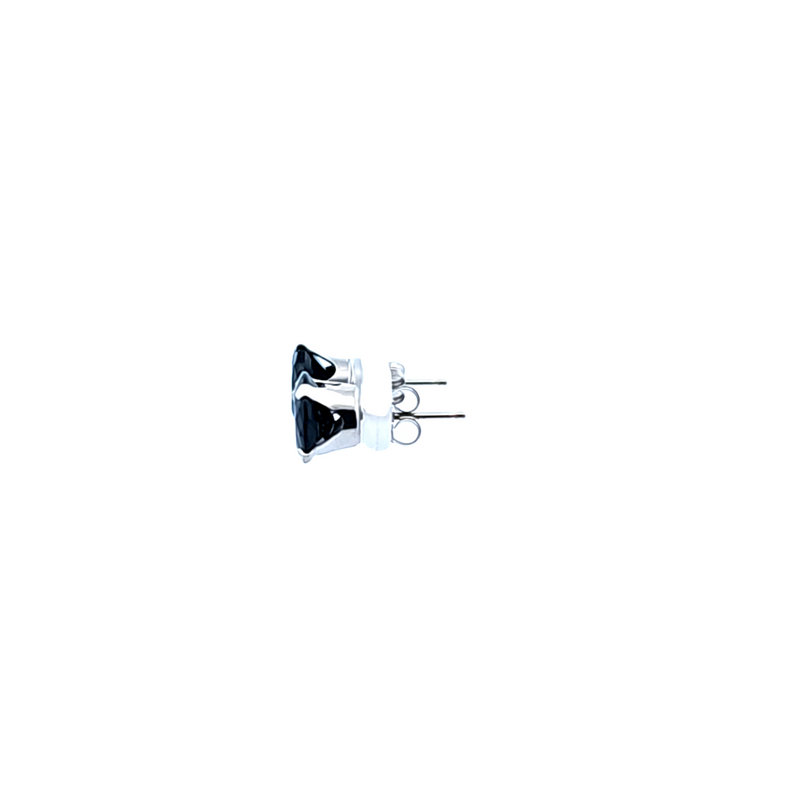 14K WG Black Sapphire Stud Earrings