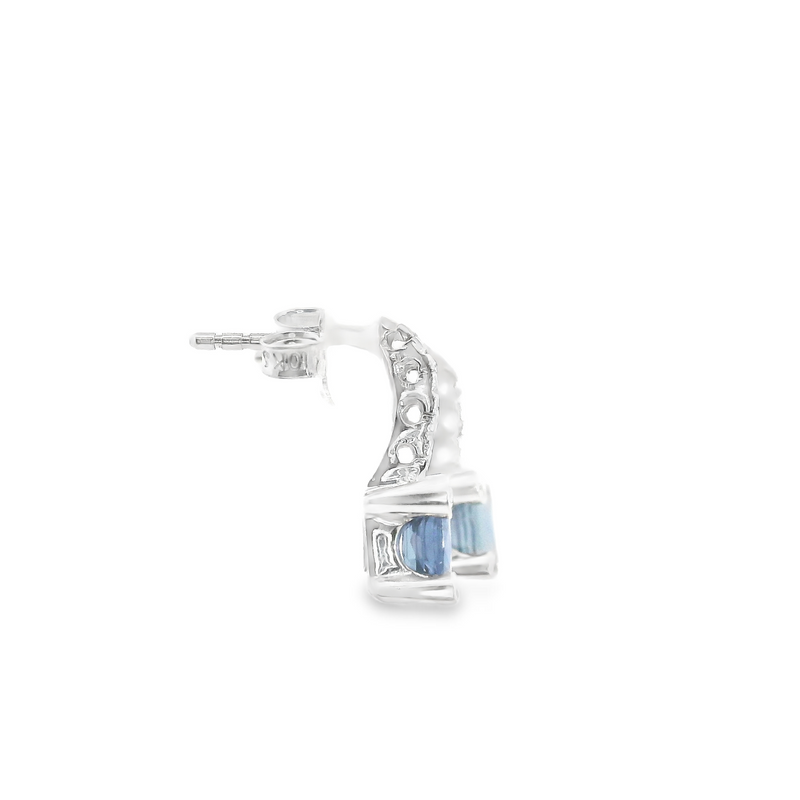 14K WG Sapphire & Diamond Earrings