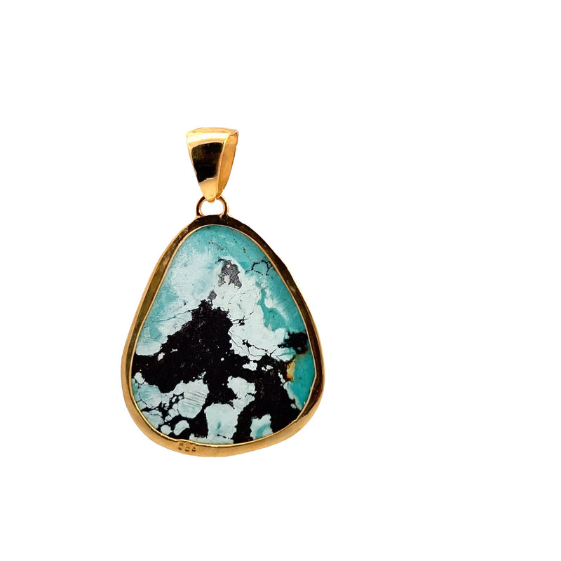 Gold Plated Turquoise Pendant