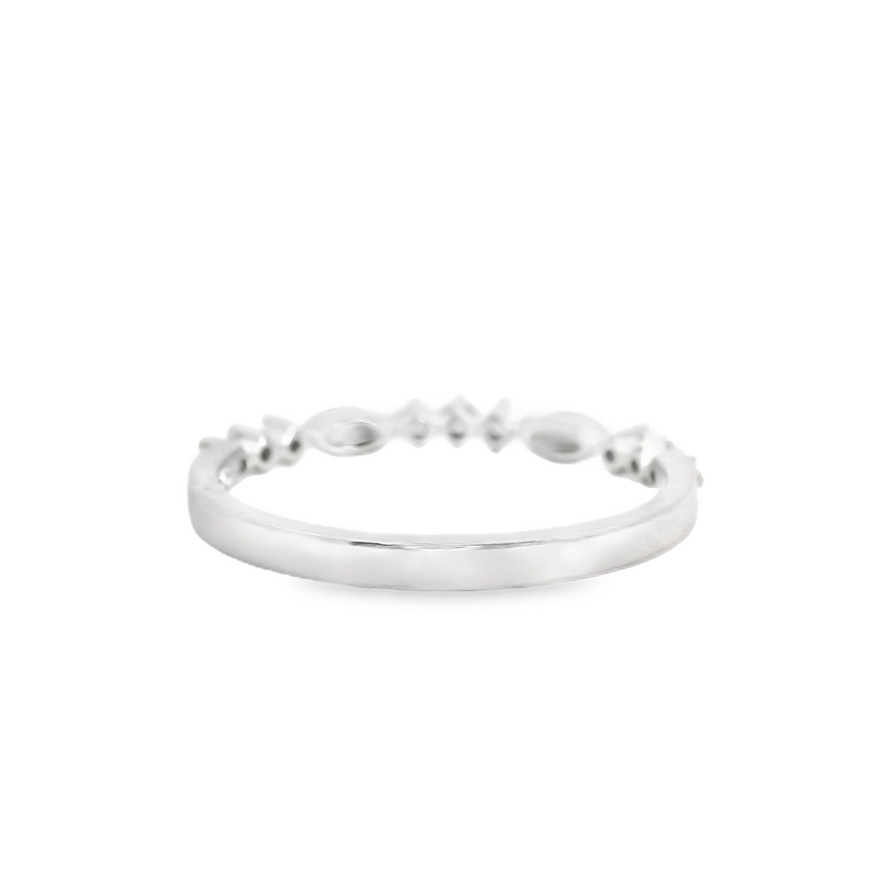 10K White Gold Stack Band 0.14 CT TW
