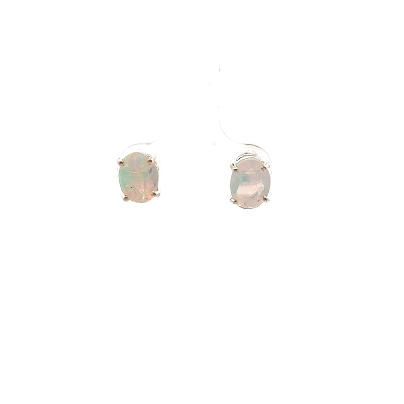 Sterling Silver Faceted Opal Earrings