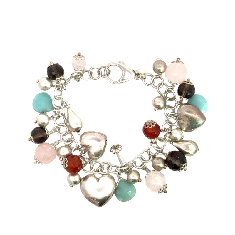 Vincenza Sterling Silver Gemstone Charm Bracelet