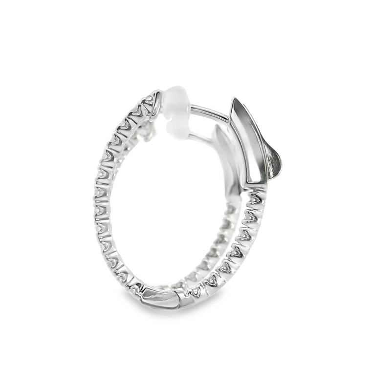 14K WG Diamond Hoop Earrings