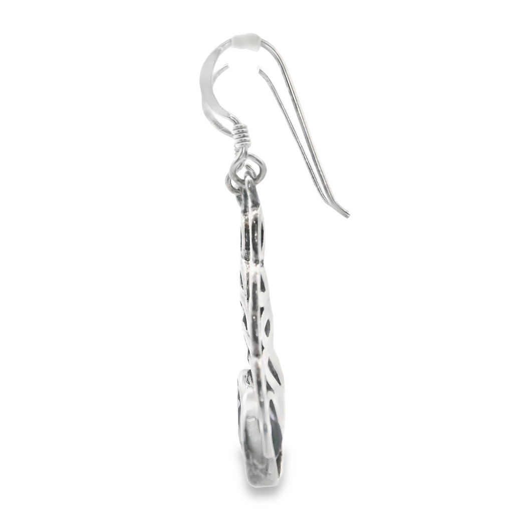 Sterling Silver Celtic Design Amethyst Earrings