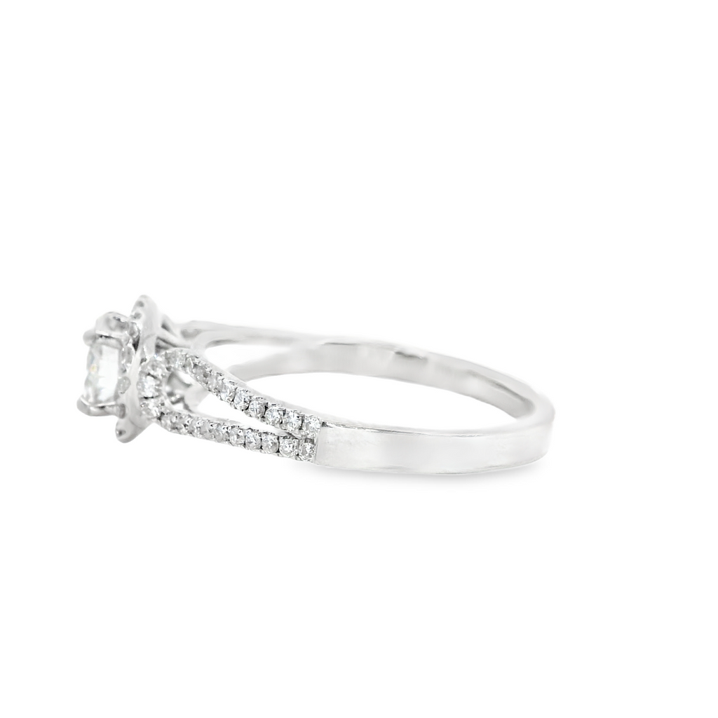 14K WG HALO DIAMOND ENGAGEMENT RING