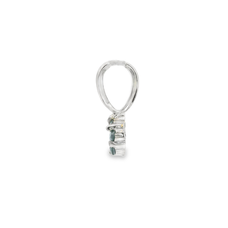 14K WG Blue Diamond Pendant