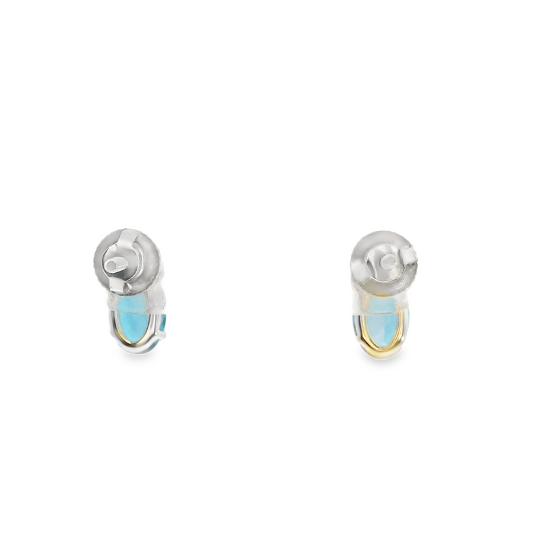 10K WG London Blue Topaz & Diamond Earrings