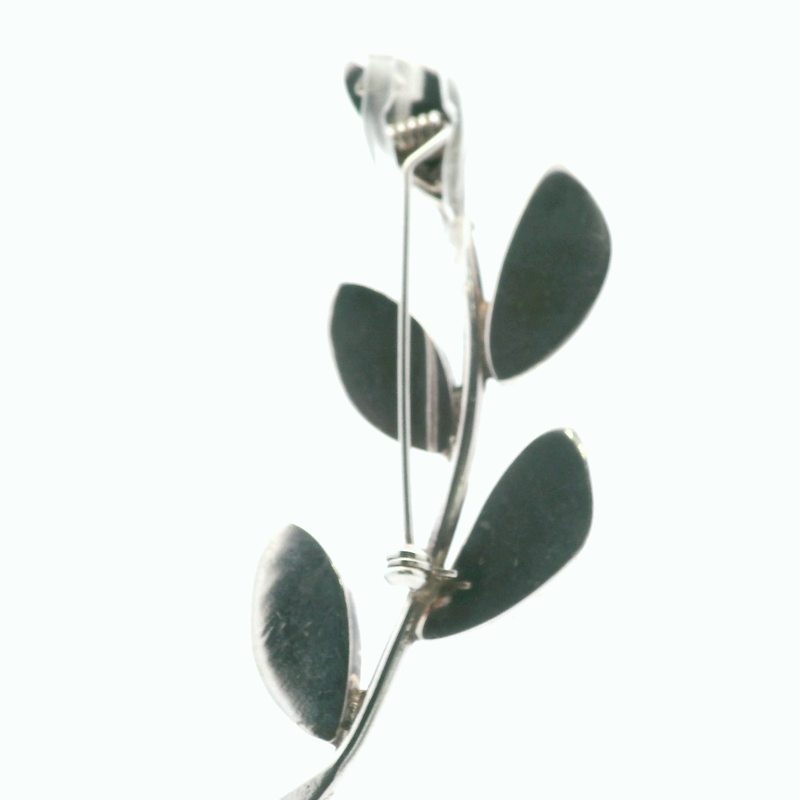 Sterling Sliver Amber Pendant / Pin