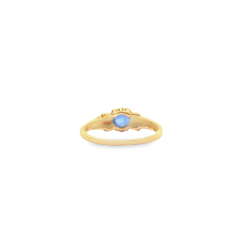 14K YG Star Sapphire & Diamond Ring