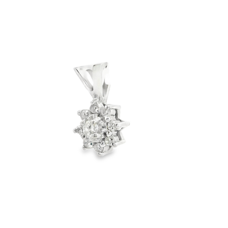 14K WG Flower Diamond Pendant