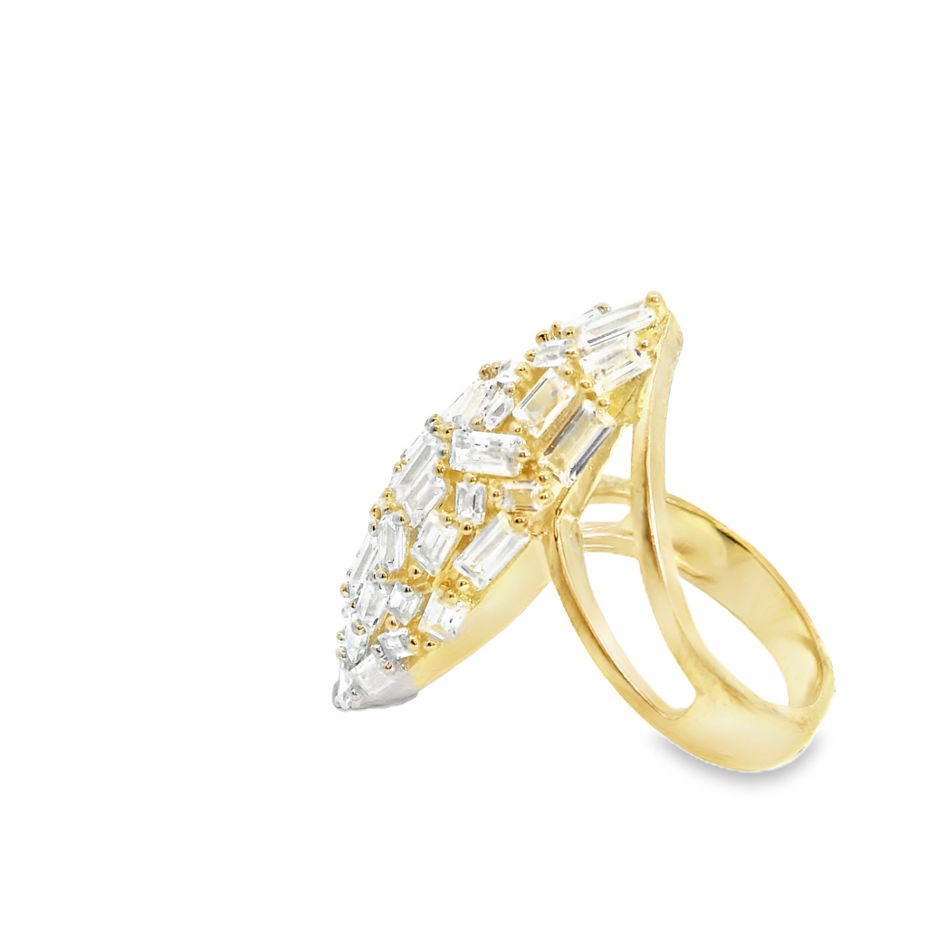 Gold Plated CZ Wide Ring