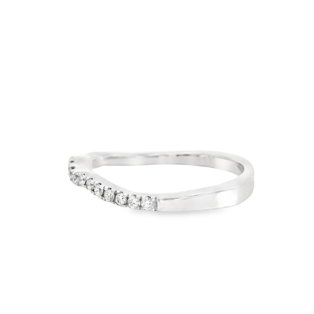 14K WG CURVED DIAMOND BAND