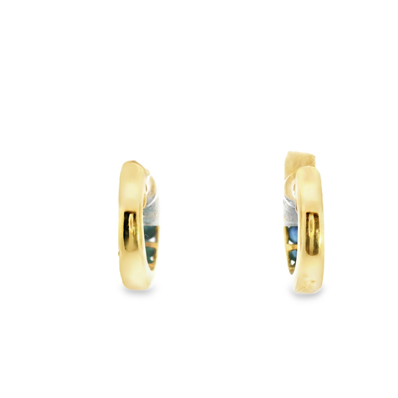 10K YG Sapphire Hoop Earrings