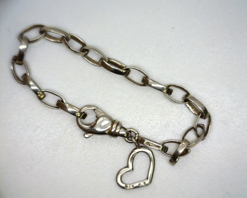 Sterling Silver Link Charm Bracelet 6"