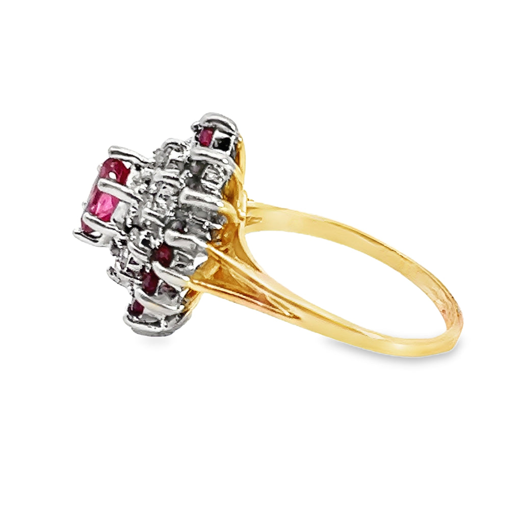 14K YG Ruby & Diamond Ring