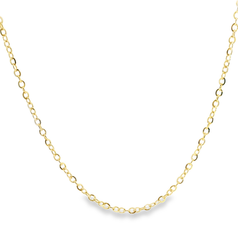 10K YG Diamond Cut Cable Chain 16"