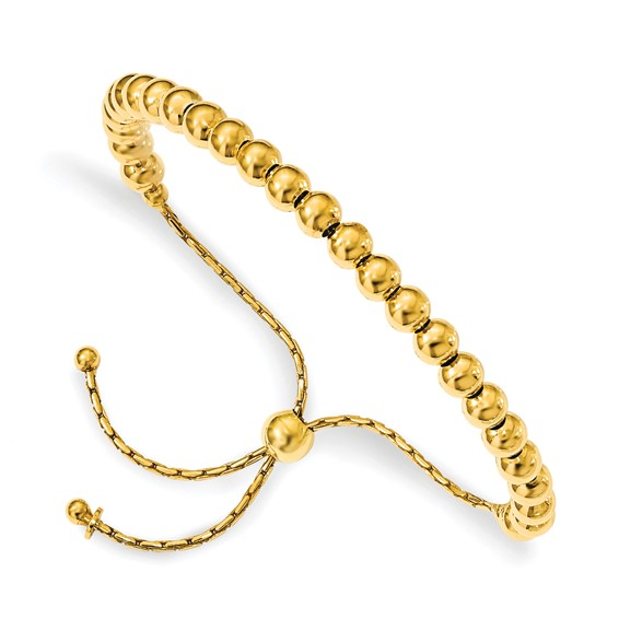 Gold Tone Polished Bead Bracelet